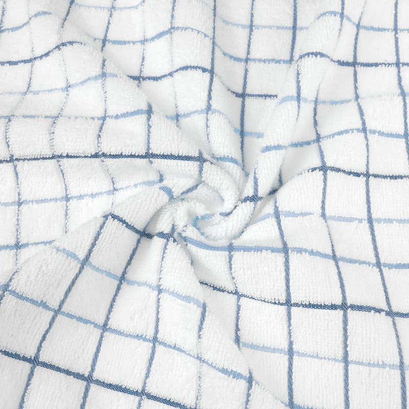 Checkered Bathroom Hand Towels, 100% Cotton Soft Absorbent Quick Drying Towel Sets