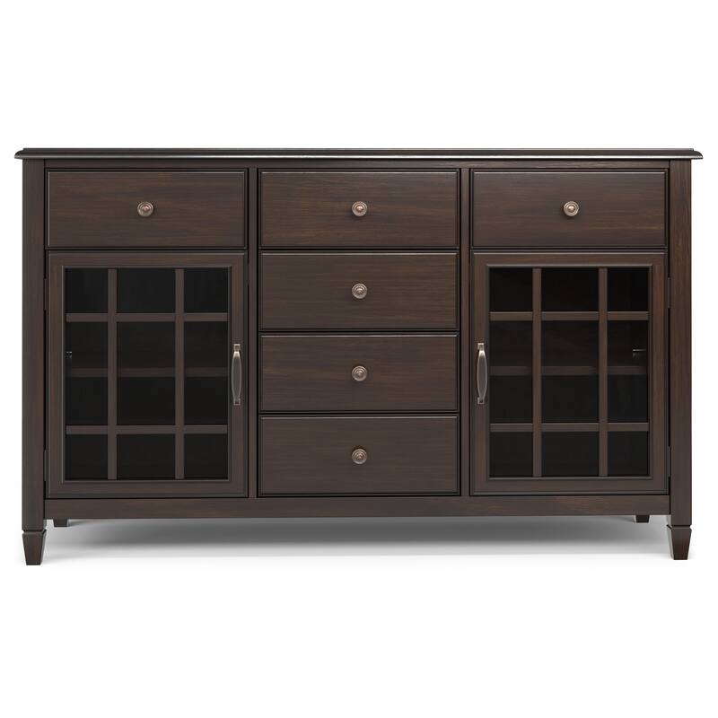 WYNDENHALL Hampshire SOLID WOOD 60 inch Wide Rectangle Traditional Sideboard Buffet - 18 "d x 60" w x 36" h