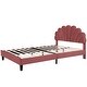 preview thumbnail 5 of 20, Flower Pattern Velvet Platform Bed,Queen Size