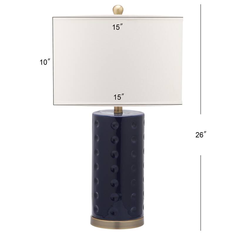 SAFAVIEH Lighting 26-inch Navy Roxanne Table Lamp (Set of 2)