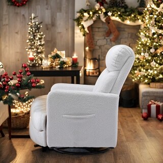 Linen Fabric Swivel Rocking Chair Gilder Chair With Pocket - Bed Bath ...