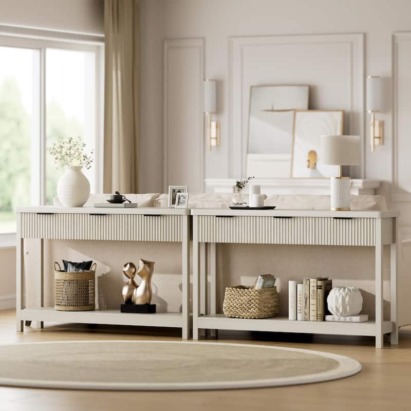 51"Wood Console Sofa Table with 3 Drawers for Living Room