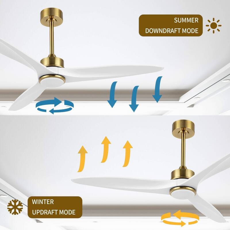 GetLedel 52-in Solid Wood Propeller LED Ceiling Fan with Remote and Light