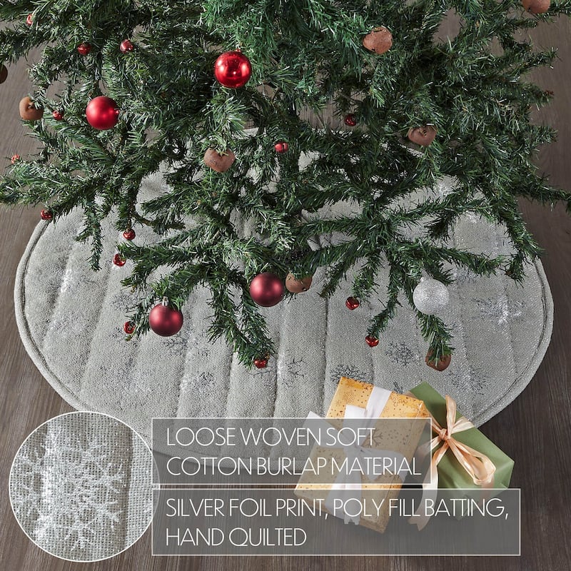 Yuletide Burlap Dove Grey Snowflake Tree Skirt 24