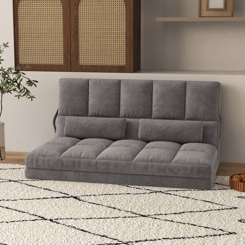 Convertible Floor Sofa Chair with 2 Pillows