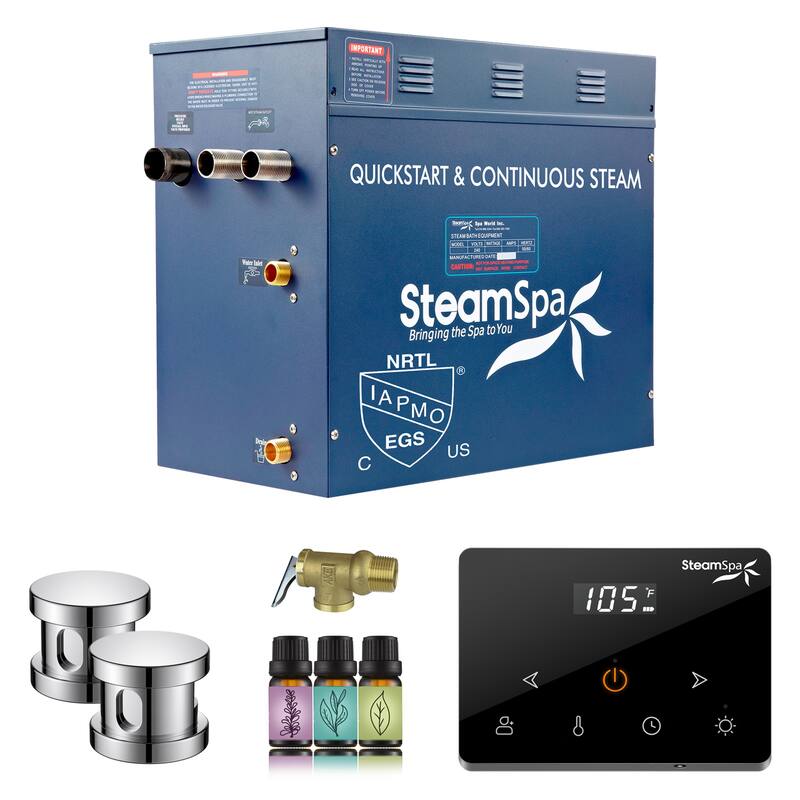 Oasis Series 12000-Watts Steam Generator with Continuous Steam Plus Fully Wireless Handheld Control - Chrome