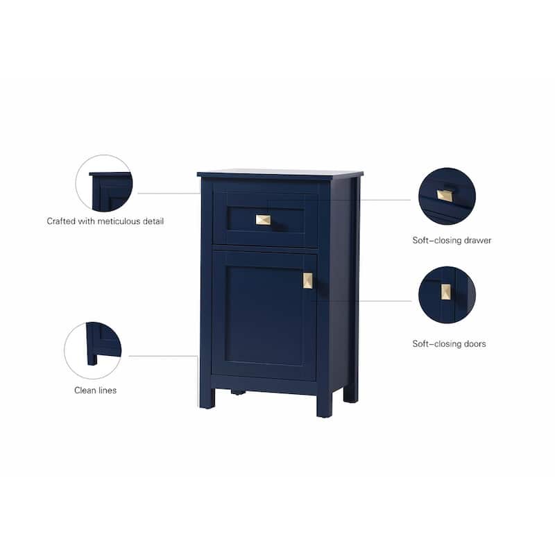 Indigo Home 18 Inch Bathroom Storage Freedstanding Cabinet