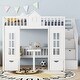 preview thumbnail 46 of 52, Bunk Bed Turn into Upper Bed & Down Desk w/ 2 Drawers & Storage Stairs White - Full