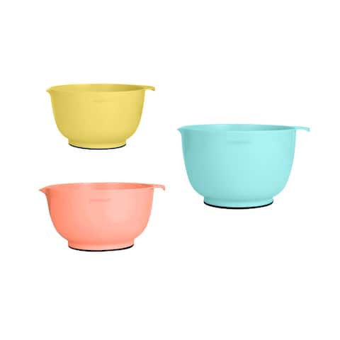 Farberware Professional Set of 3 Mixing Bowls in Aqua, Coral, Yellow