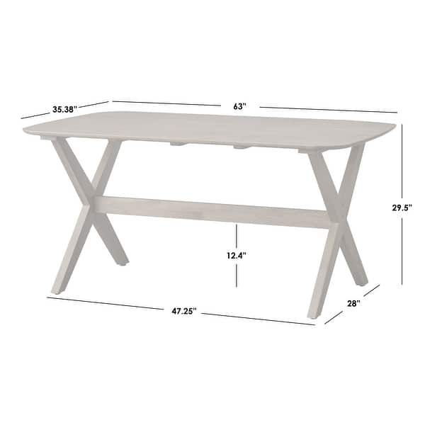 dimension image slide 1 of 4, Lifestorey Baywood 6-Piece Solid Wood Dining Set with Bench