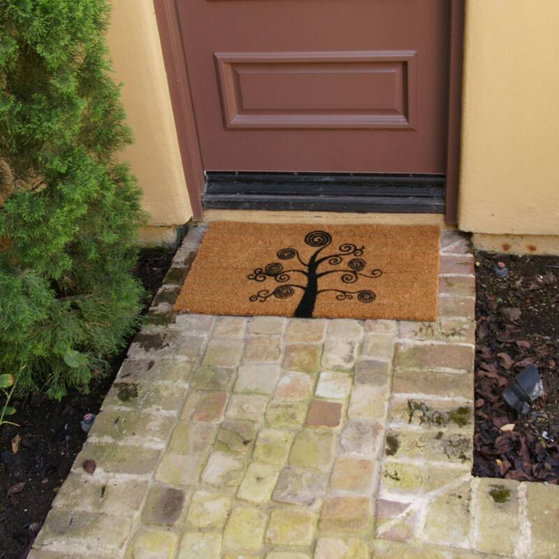 Rubber-Cal "Dirt Stopper Doormats" - 2 Coir Entry Door Mats - 18" x 30"