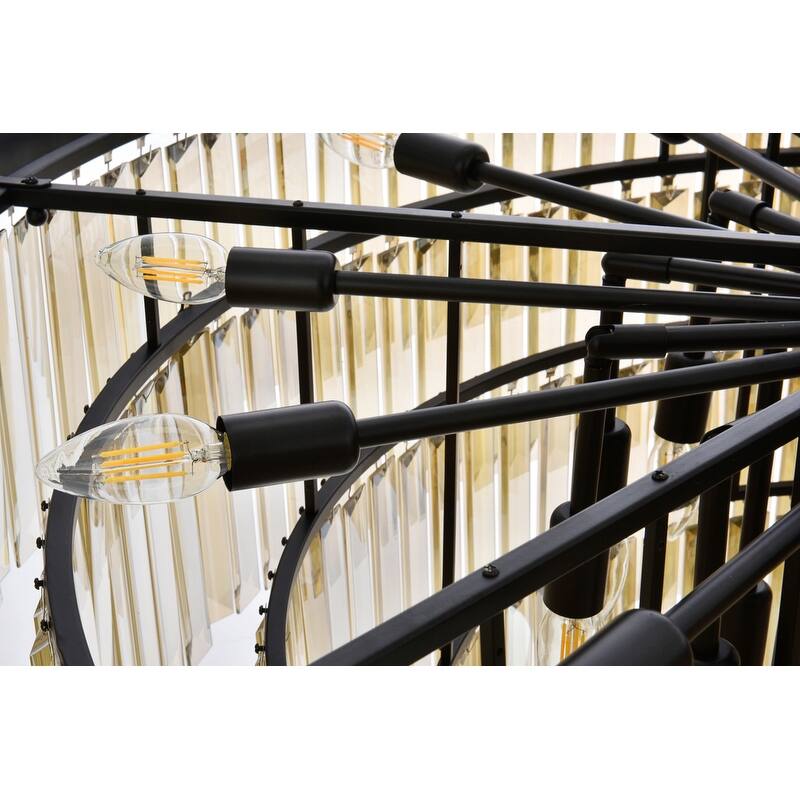 Royce Edge 33-Light Matte Black Chandelier