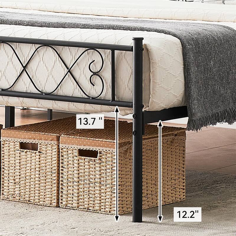 Bed Frame with Headboard and Footboard for Girls and Boys