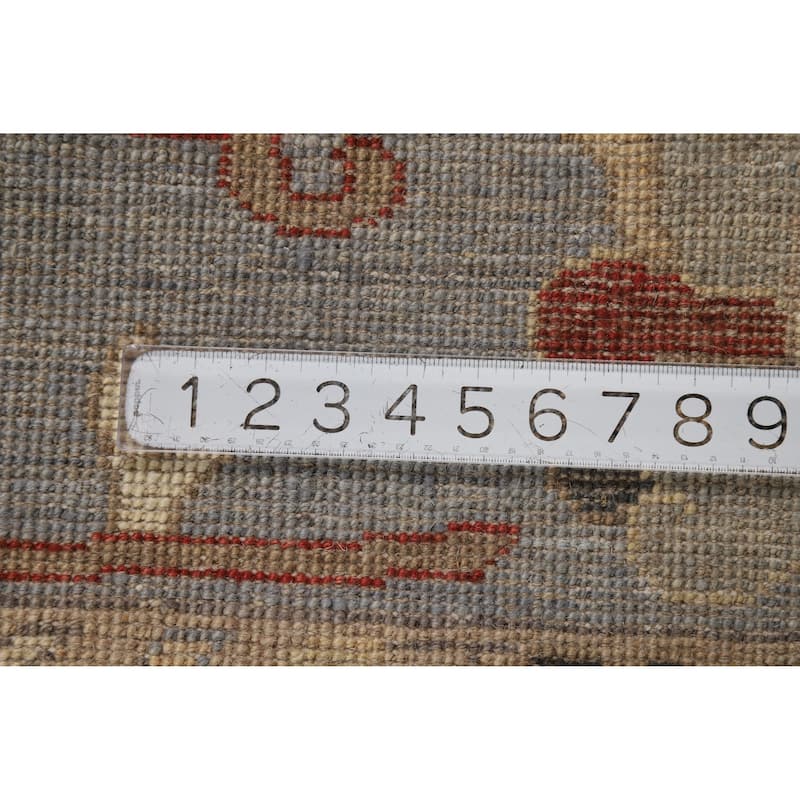 Hand Knotted Oriental 100% Wool Carpet Transitional All-Over Greys & Charcoal Oushak Area Rug - 9' 9'' X 8' 1''