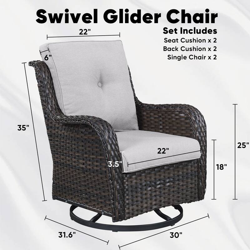 Pocassy Glider Chair with Cushion Brown-Beige - Brown