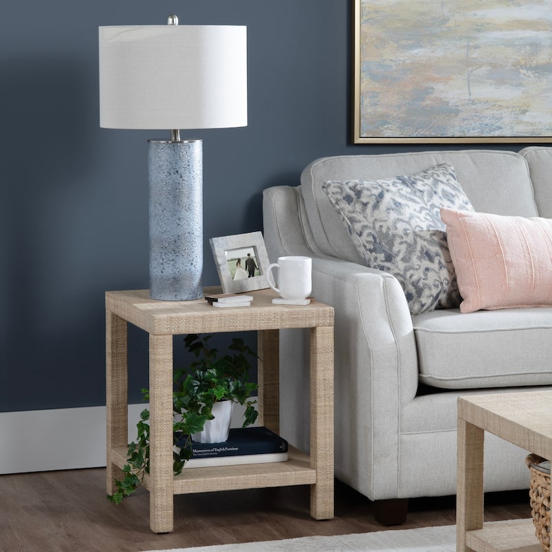 Square Rafia End Table