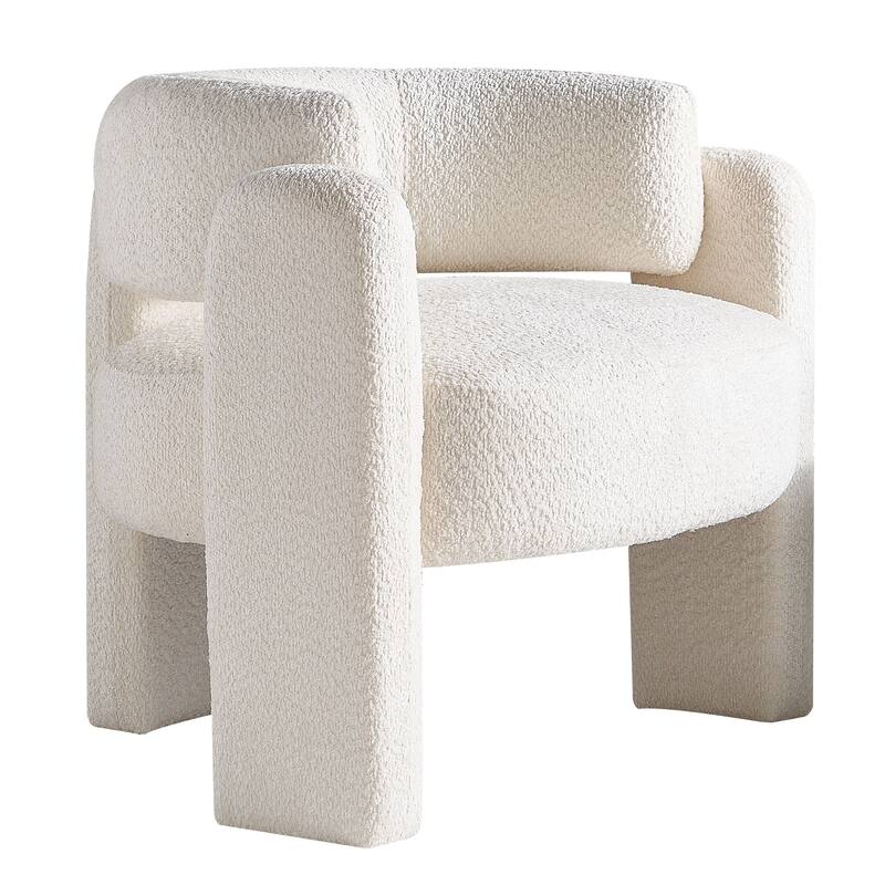 34.65" Wide Boucle Upholstery Accent Chair