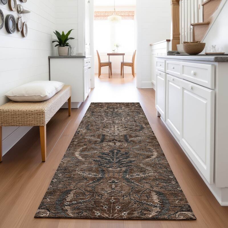 Premium Washable Super Soft Traditional Mayfield Rug - Fudge - 2'3" x 7'6"
