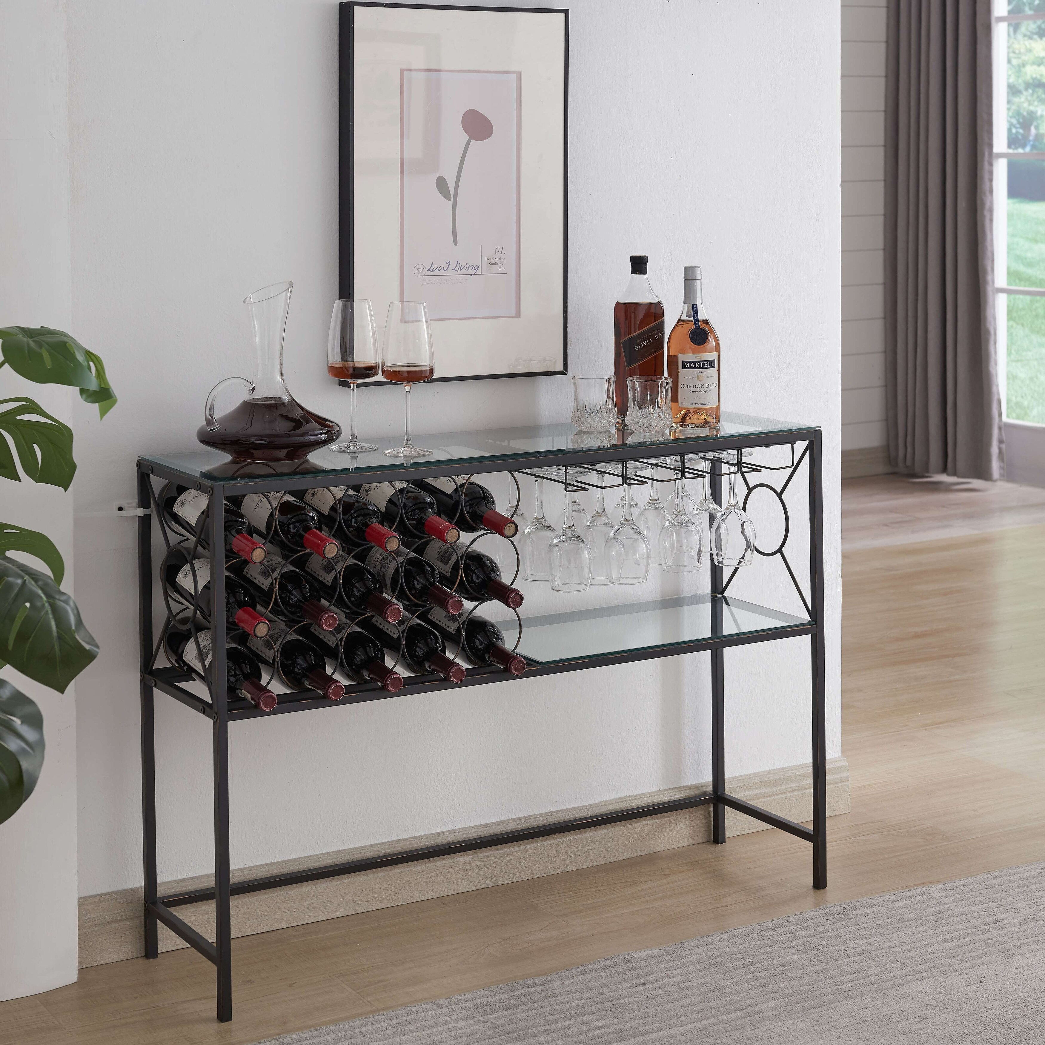 Wine Rack Console Table Elegance and Functionality Bed Bath