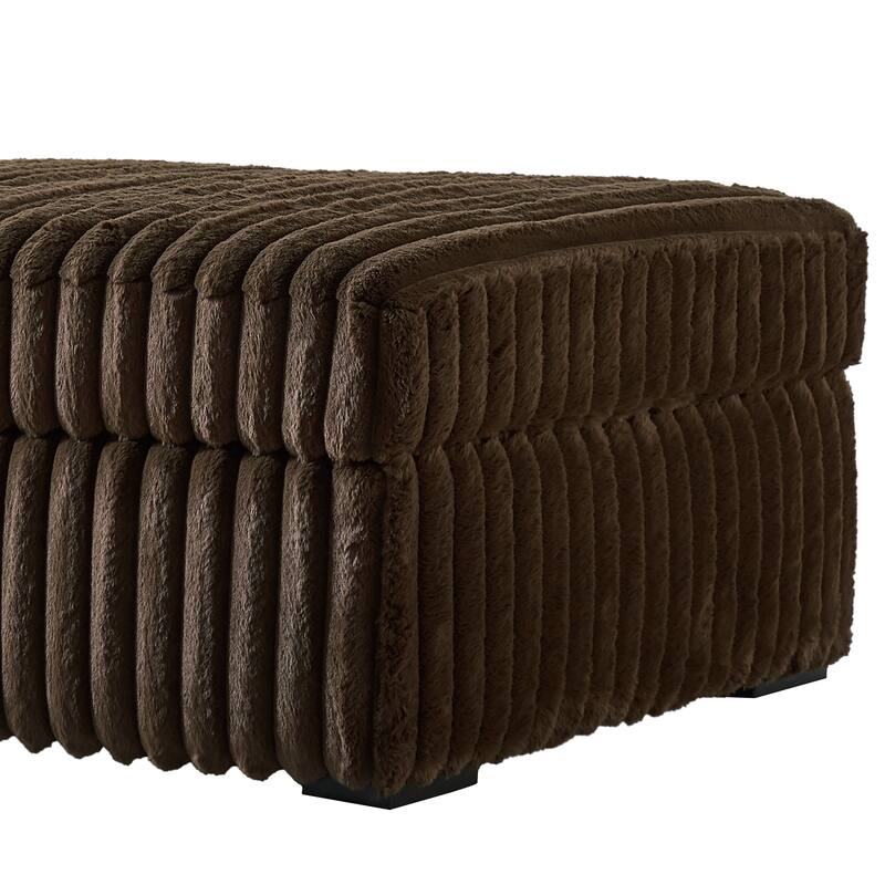 Roundhill Furniture Solenne Oversized Ottoman with Jumbo Corduroy Upholstery