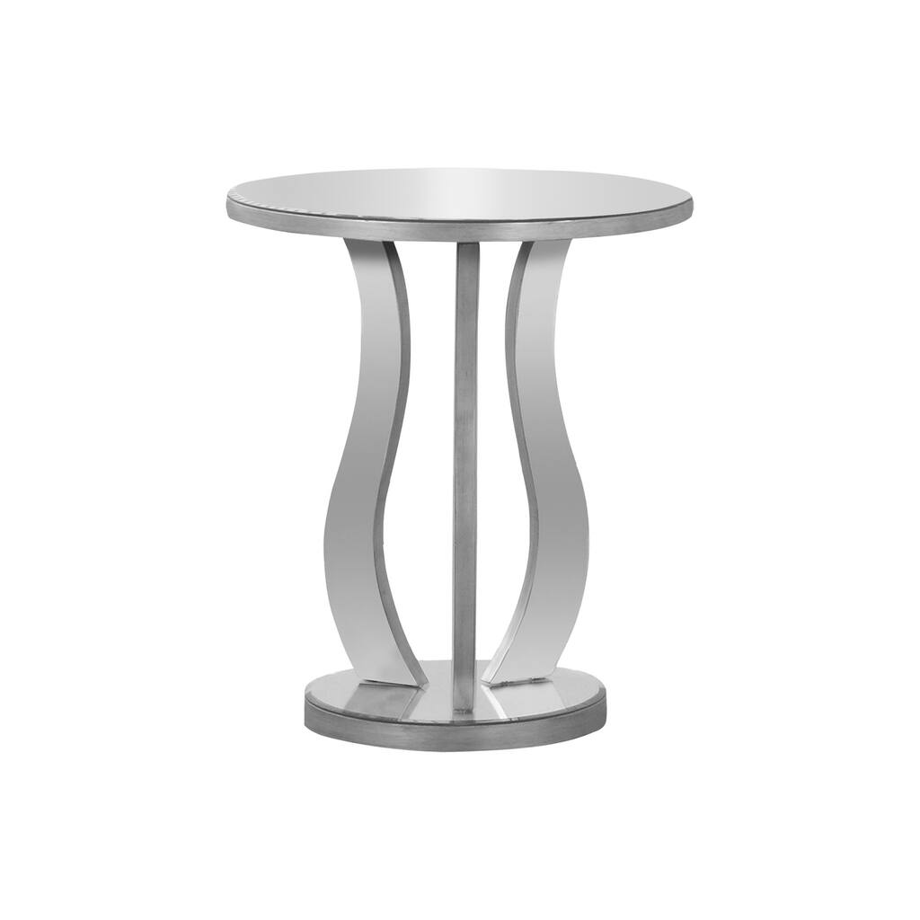 Accent Table, Side, End, Nightstand, Lamp, Living Room, Bedroom, Clear Mirror, Grey, Transitional