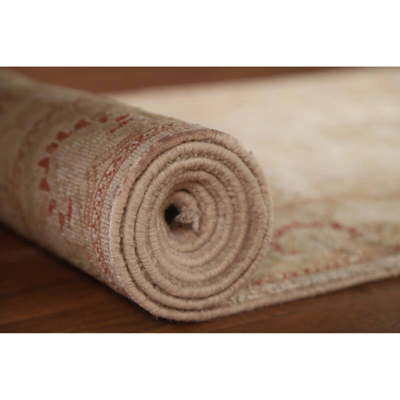 Hand Knotted Oriental 100% Wool Carpet Traditional Floral Greys & Charcoal Chobi-Peshawar Runner Rug - 20' 5'' X 2' 7''