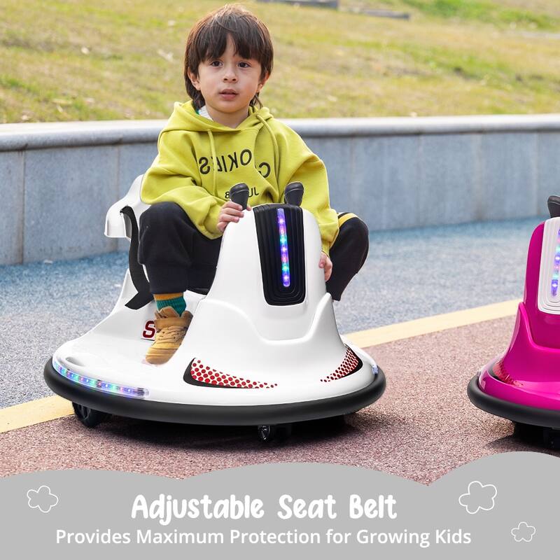 Toddlers Bumper Car Electric Ride On Car with Safety Belt 360 Spin