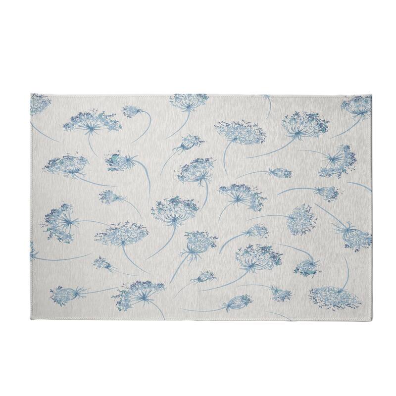 Wishing Flowers Rug - 4' x 6' - Blue