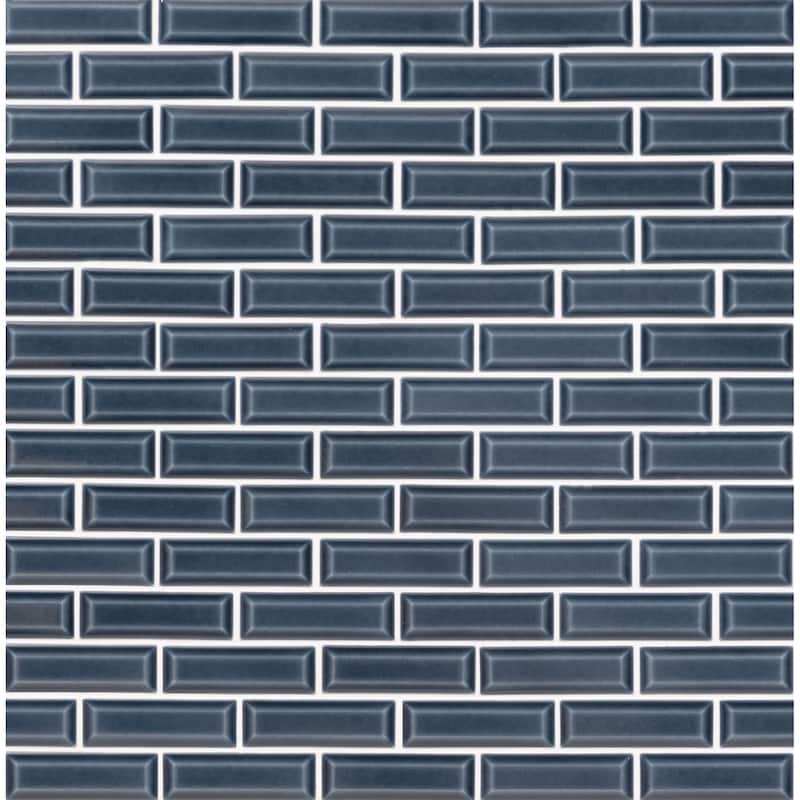 Ackland AKM-P-2X6BSWG-CA 12" x 12" Ceramic Brick Wall Mosaic Tile -