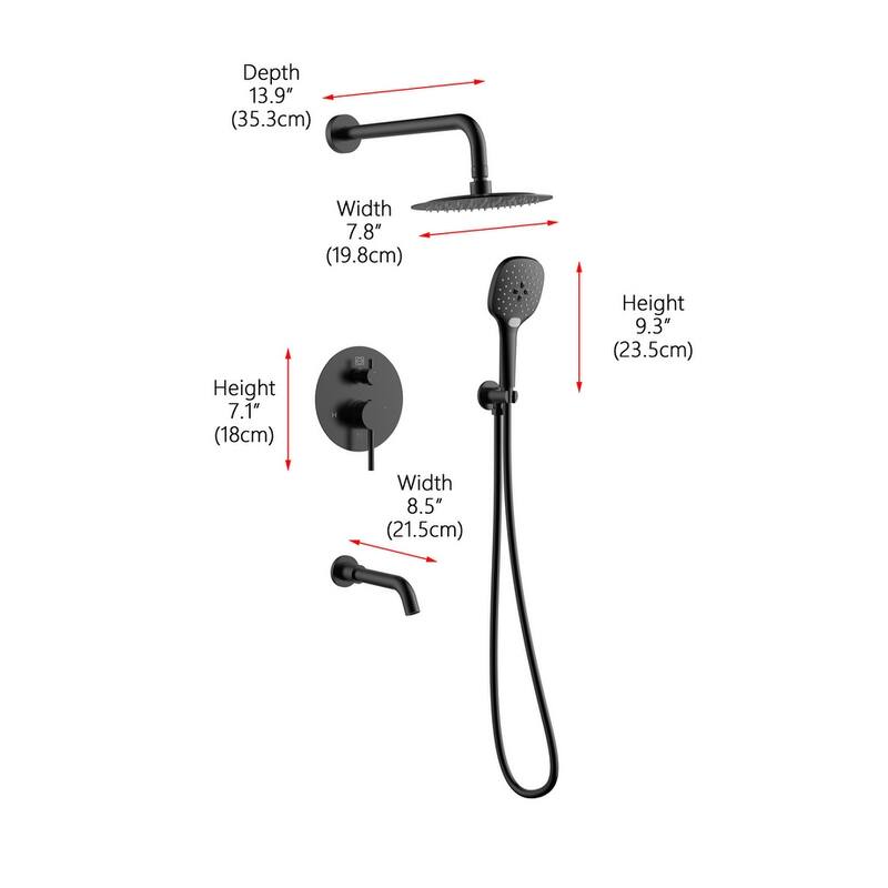 Elegant Lighting FAS-9002 George Shower Only Trim Package with 2.3 GPM