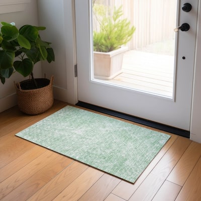Machine Washable Indoor/ Outdoor Chantille Abstract Watercolor Rug