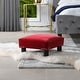 preview thumbnail 12 of 130, The Curated Nomad Performance Fabric Stardust Square Upholstered Footstool Ottoman Siren Red - Velvet
