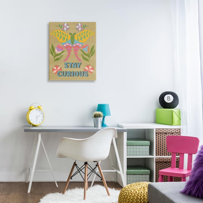 Stupell Stay Curious Butterfly Canvas Wall Art Design By Julia Fox