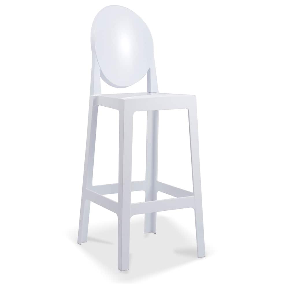Modern Barstools With Oval Back Bar Stool Chairs For Standing Work Kitchen Island Dining Transparent Footrest Hotel (Set of 2)