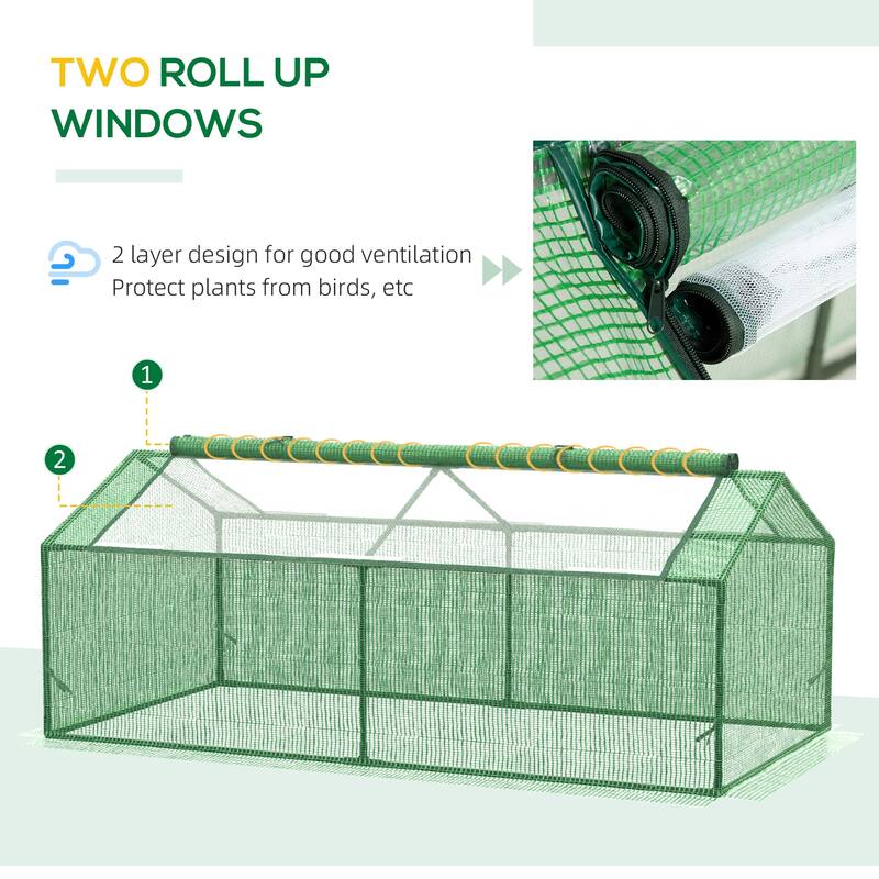 Mini Greenhouse Portable Hot House for Plants with Large Zipper Windows for Garden - 71" x 36"