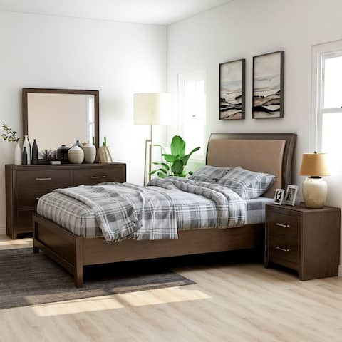 Furniture of America Yra Farmhouse Walnut 4-piece Bedroom Set
