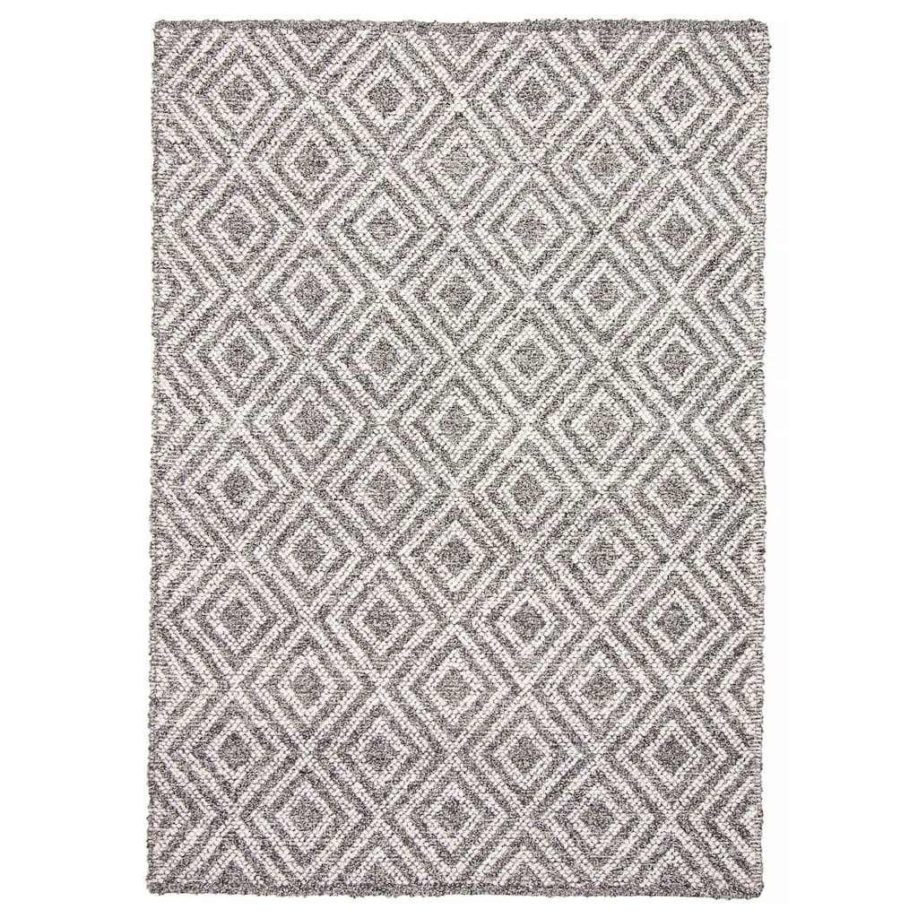 ECARPETGALLERY Braid weave Sienna Black Wool Rug - 5'2 x 7'5