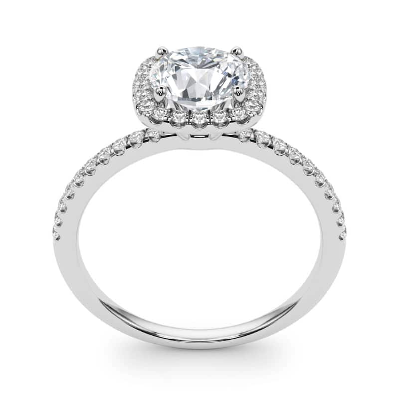 Auriya 14k-White Gold Lab Grown Round Diamond Halo Engagement Ring 0.50 to 5.00 ct. tw. (F-G VS)