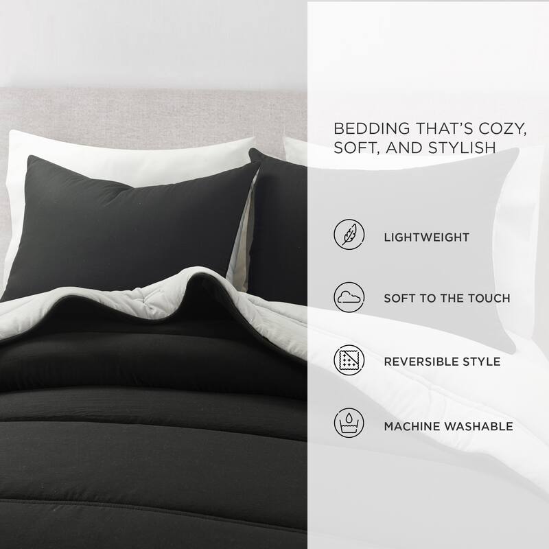Lush Decor Oslo Soft Reversible Quilted Comforter Set