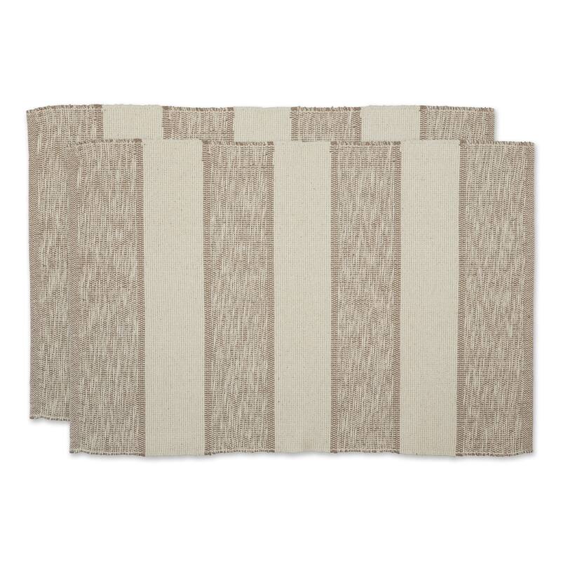 DII French Blue Variegated Plaid Recycled Yarn Rug (Set of 2) - Big