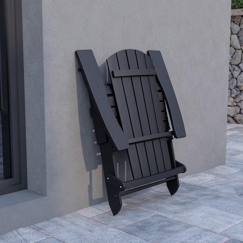 Poly-resin Folding Adirondack Indoor/Outdoor Patio Chair (Set of 4)