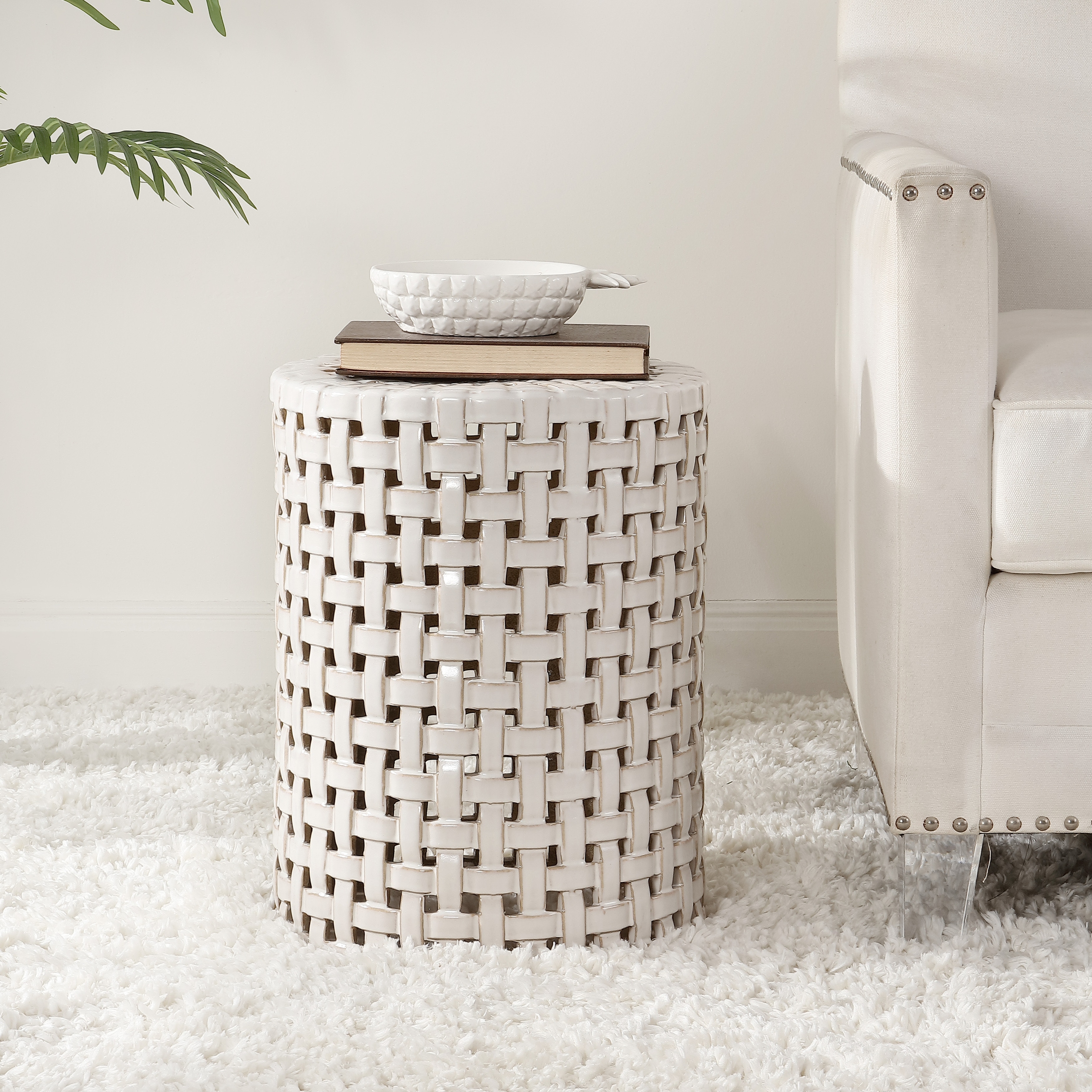 Sherlyn solid wood sale drum end table