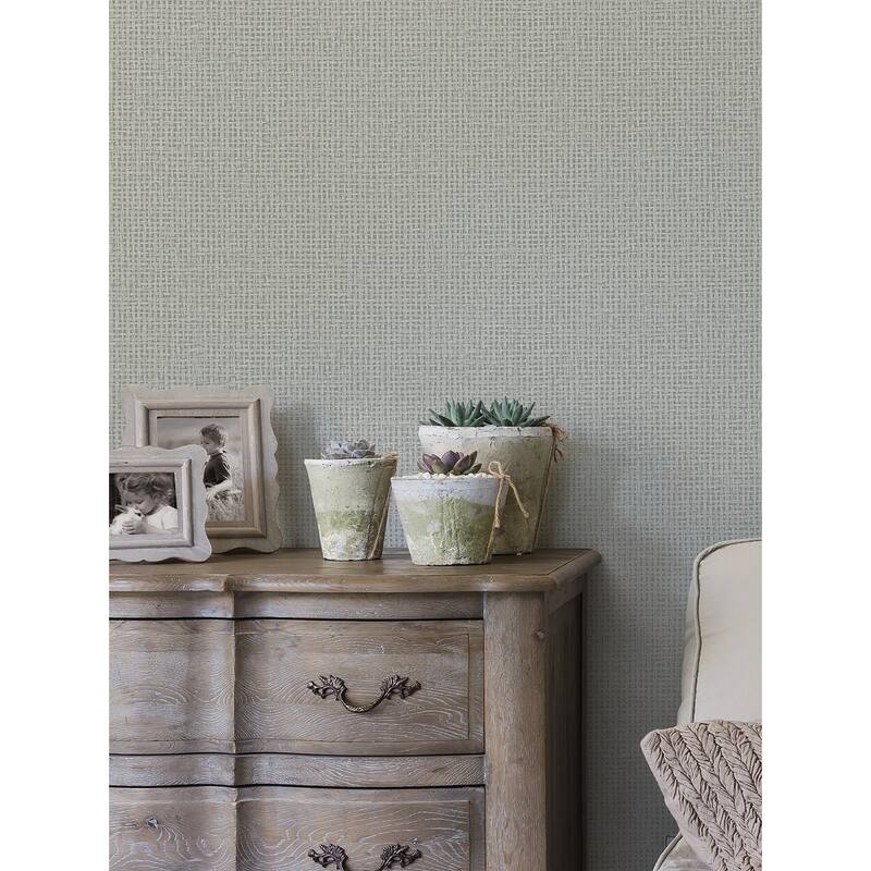 A-Street Prints Marblehead Taupe Basket Weave Wallpaper