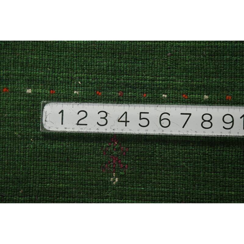 Hand Knotted Oriental 100% Wool Carpet Tribal Tribal Green Gabbeh Area Rug - 7' 8'' X 5' 0''