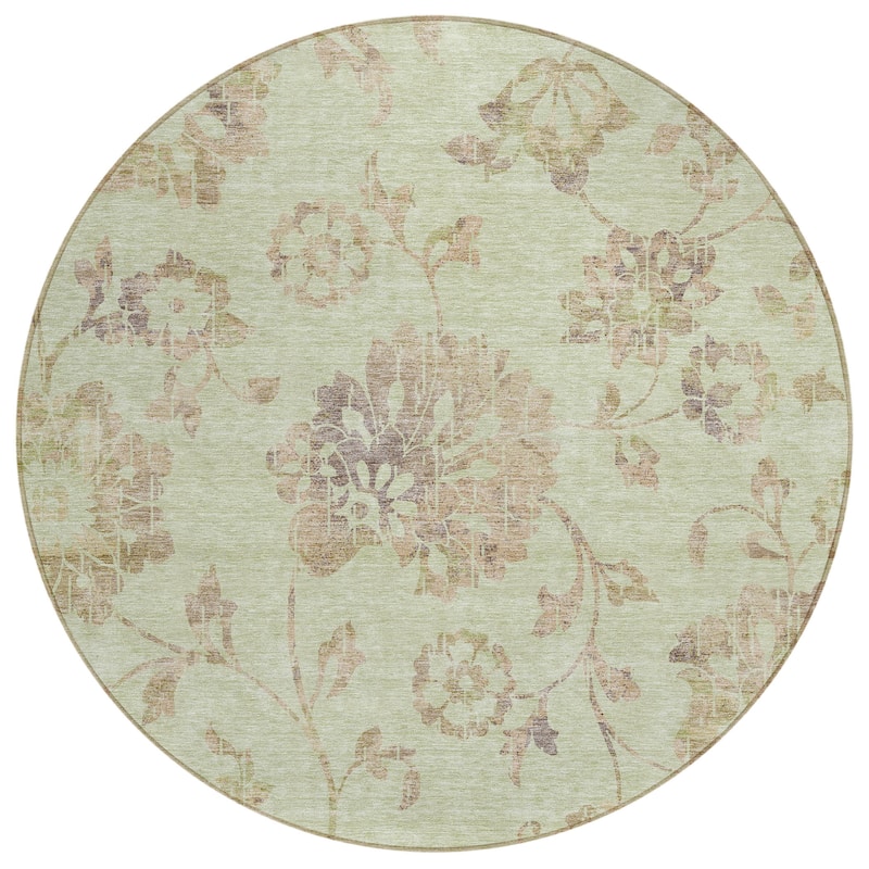 Machine Washable Indoor/ Outdoor Chantille Modern Floral Rug
