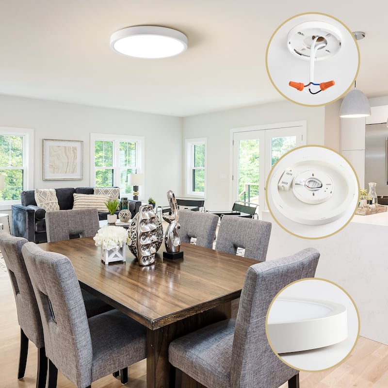 Modern 9.06-inch Round LED Flush Mount Ceiling Lighting for Hallway Bedroom