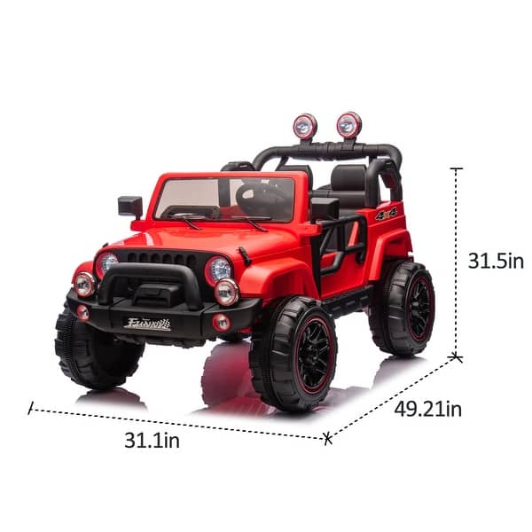 dimension image slide 2 of 4, Kids Electric Ride On Car 24V with Parent Remote Control, USB Player & LED Lights, Ages 3-8