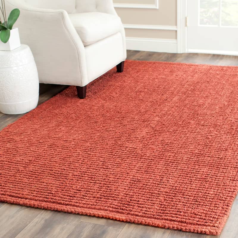 SAFAVIEH Jerneja Handmade Solid Chunky Jute Area Rug - 5' x 8' - Rust