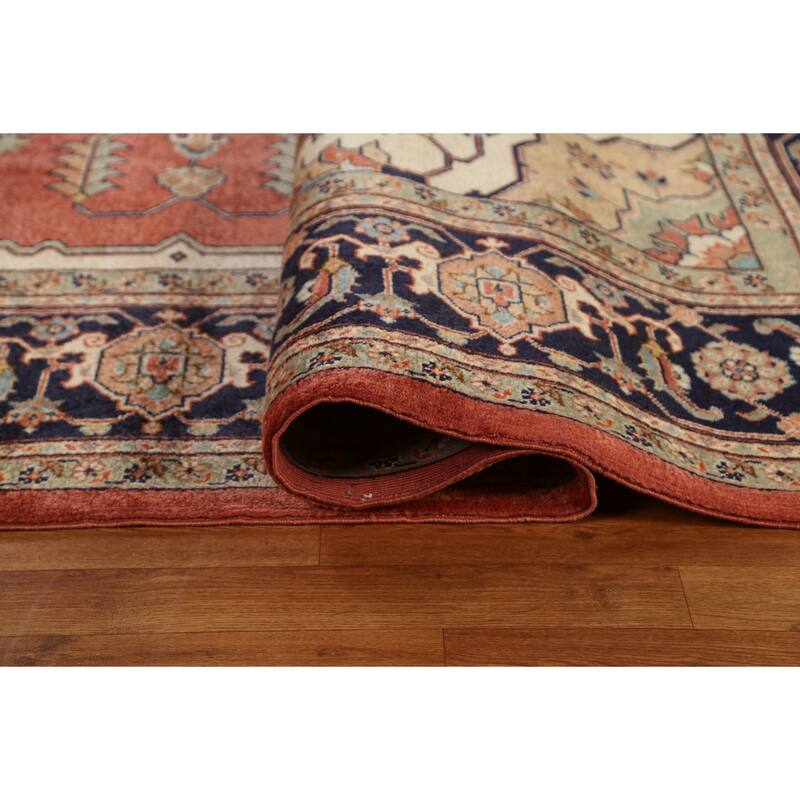Vegetable Dye Heriz Serapi Persian Area Rug Hand-knotted Wool Carpet - 9'0" x 11'3"