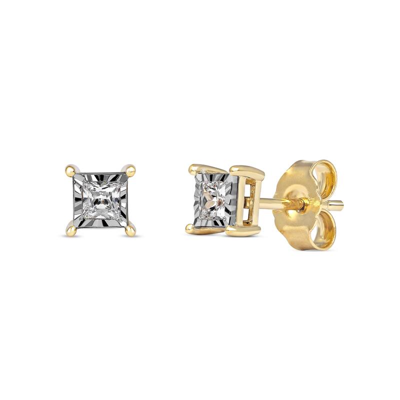 1/20ct to 3/4ct TDW Diamond Solitaire Stud Earrings in Silver for Women
